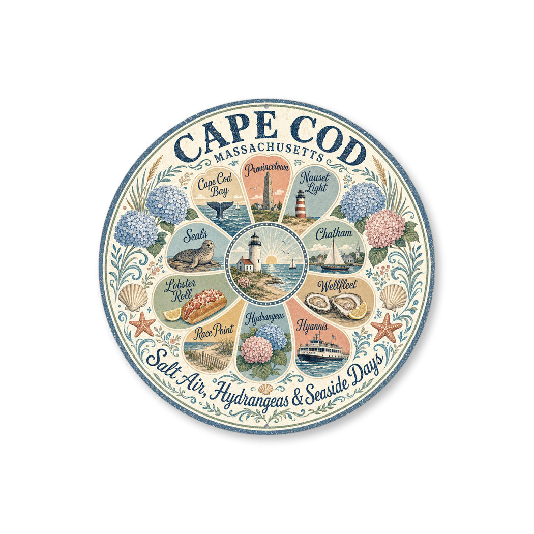 All the Best from Cape Cod Round Sign