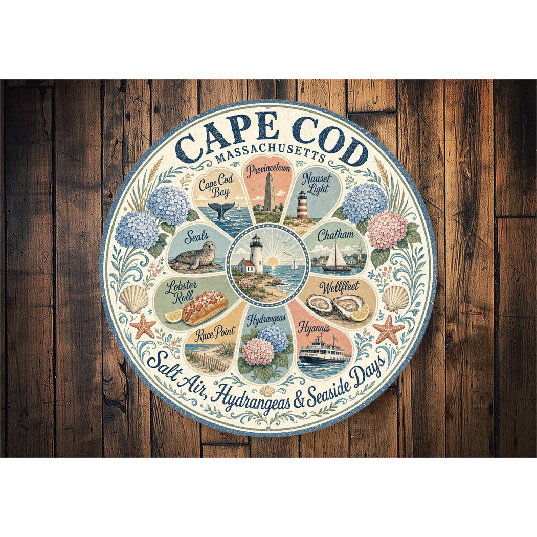 All the Best from Cape Cod Round Sign