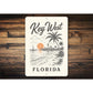 Key West Lighthouse Sailboat Palm Trees Sign