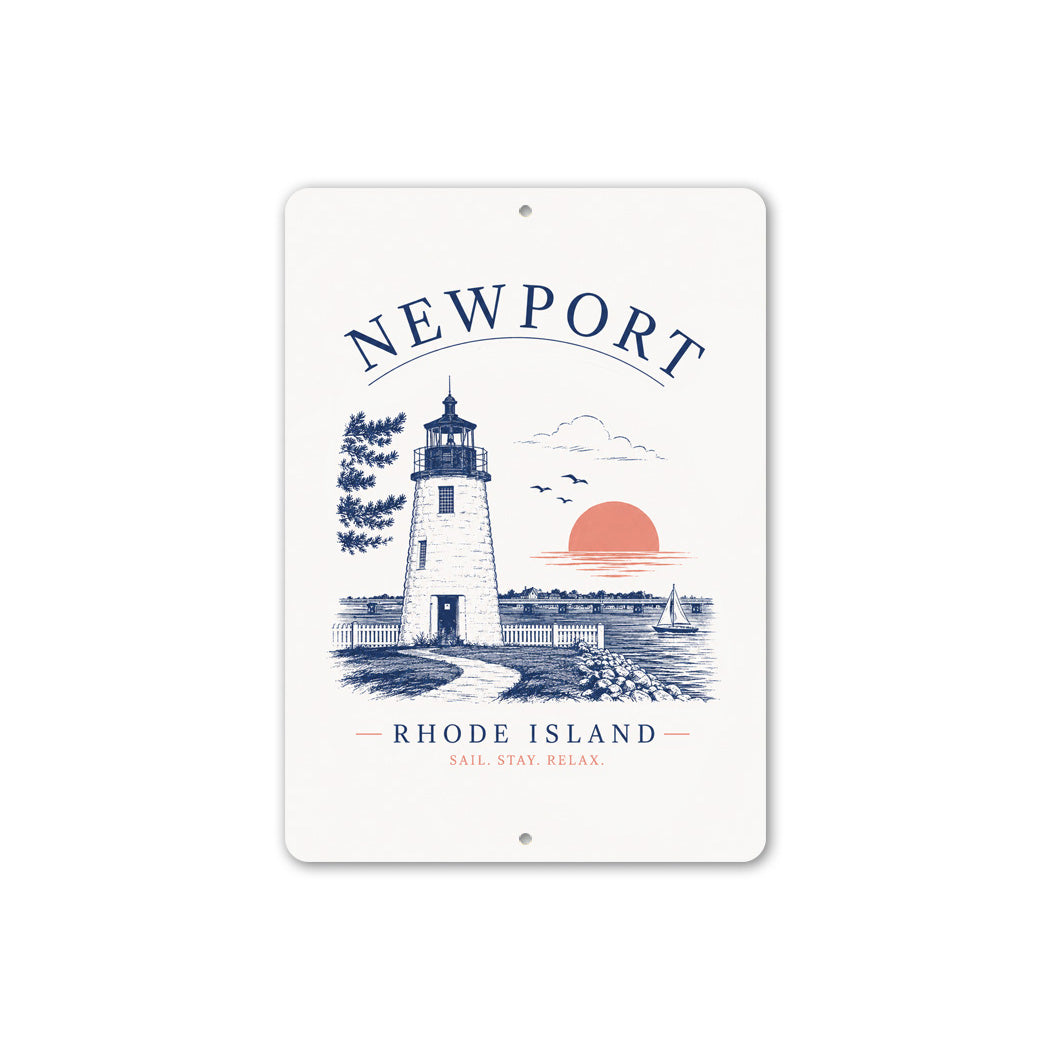 Rhode Island Sail Stay Relax Sign