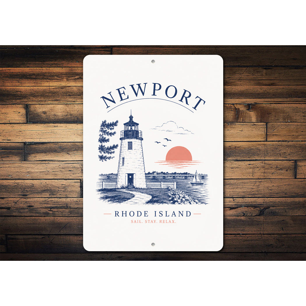 Rhode Island Sail Stay Relax Sign