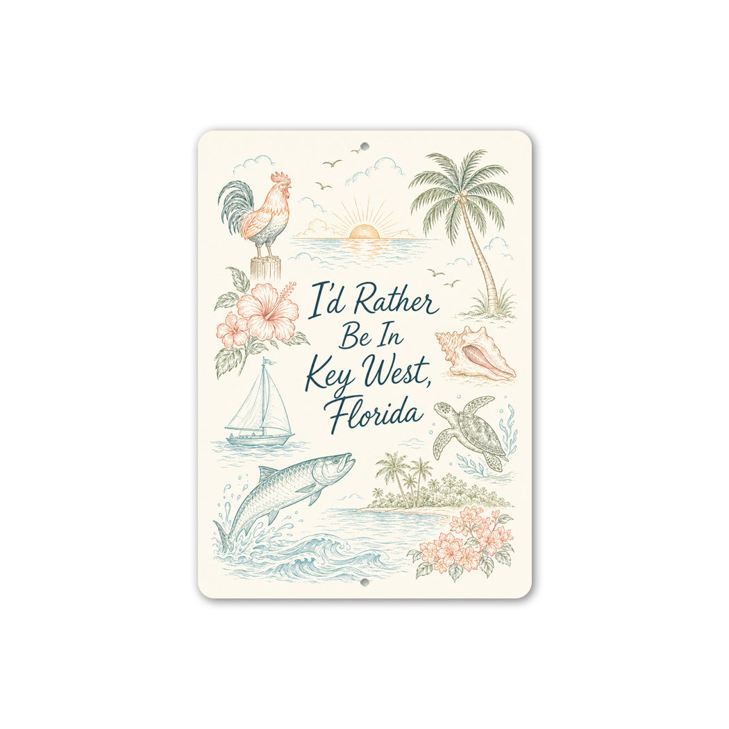 Rather be in Key West Florida Sign