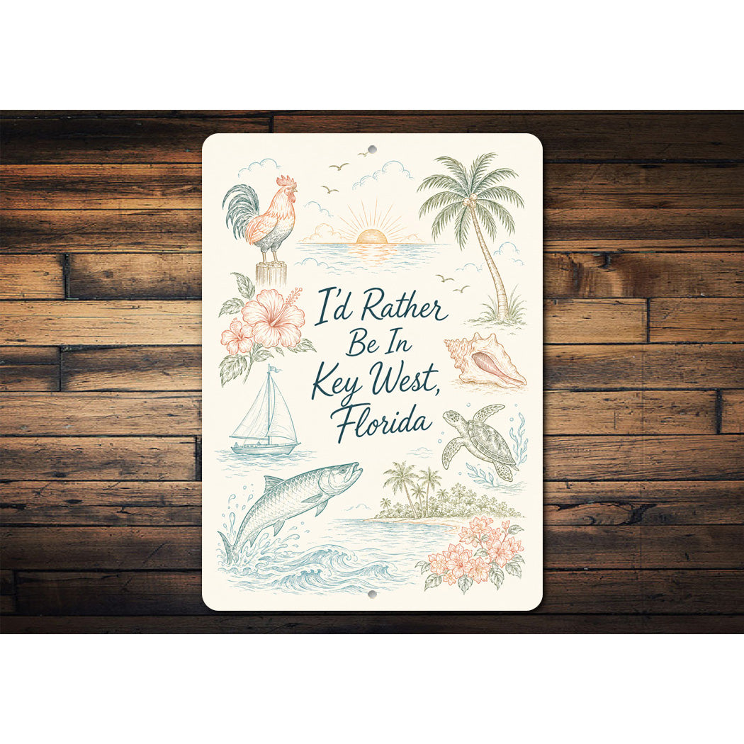 Rather be in Key West Florida Sign