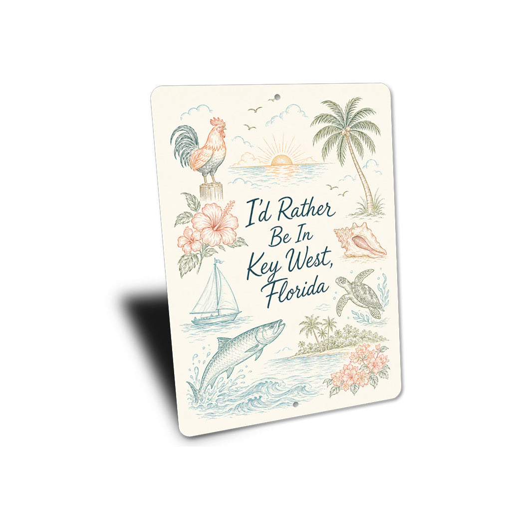 Rather be in Key West Florida Sign