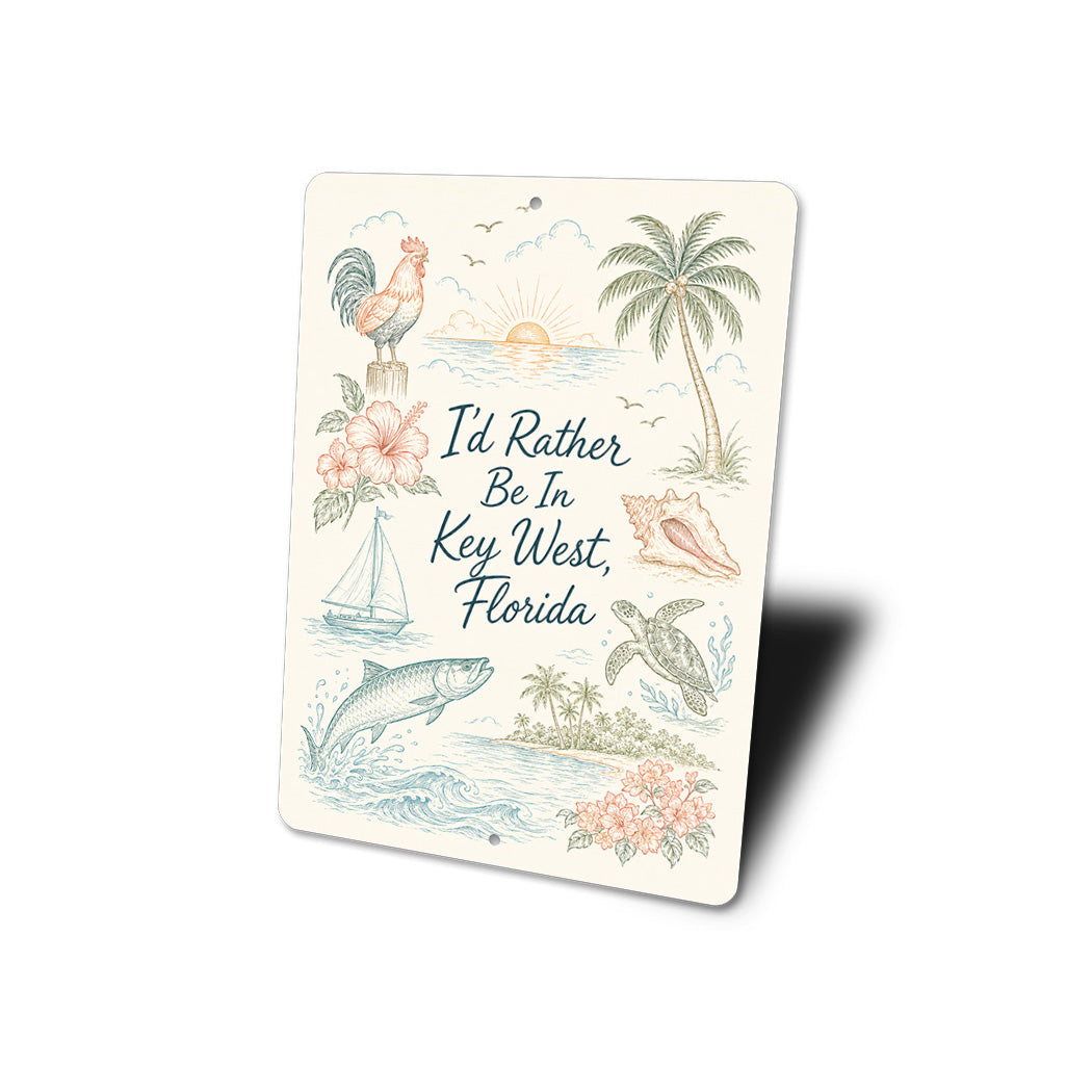 Rather be in Key West Florida Sign