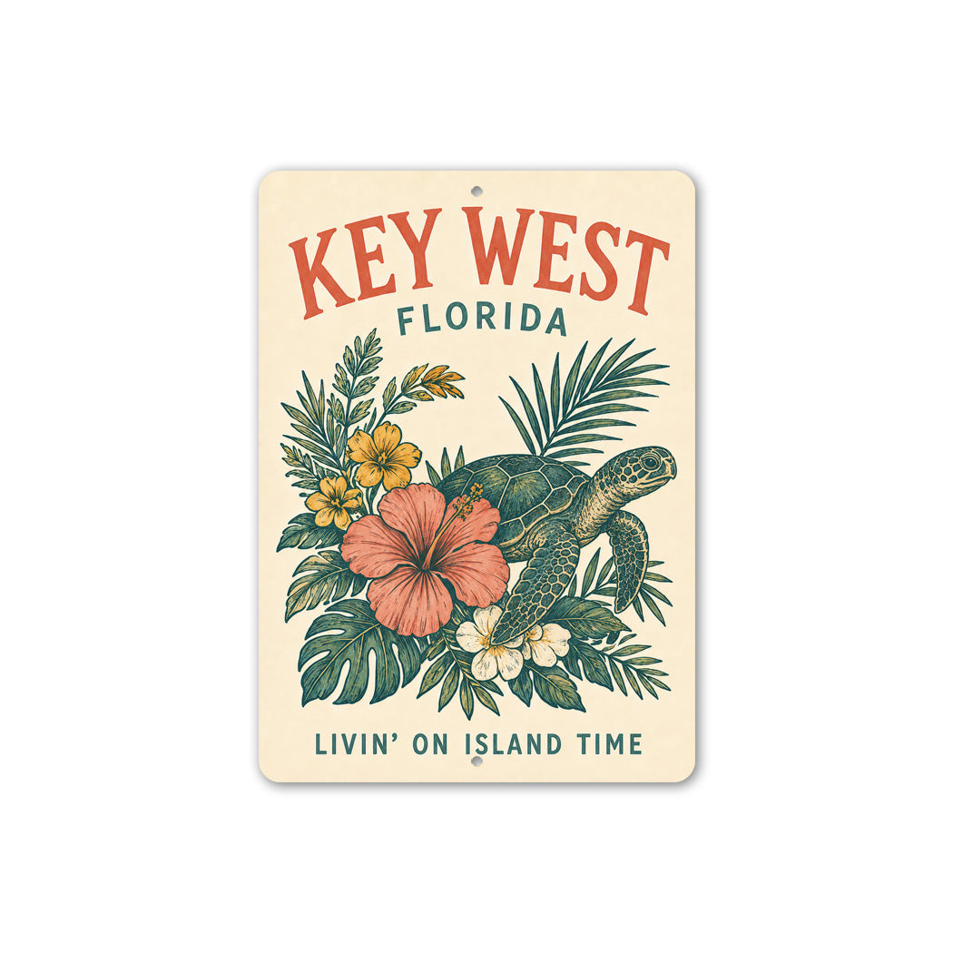 Key West Turtle Hibiscus Sign