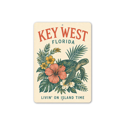 Key West Turtle Hibiscus Sign