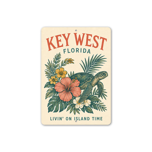 Key West Turtle Hibiscus Sign