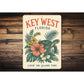 Key West Turtle Hibiscus Sign