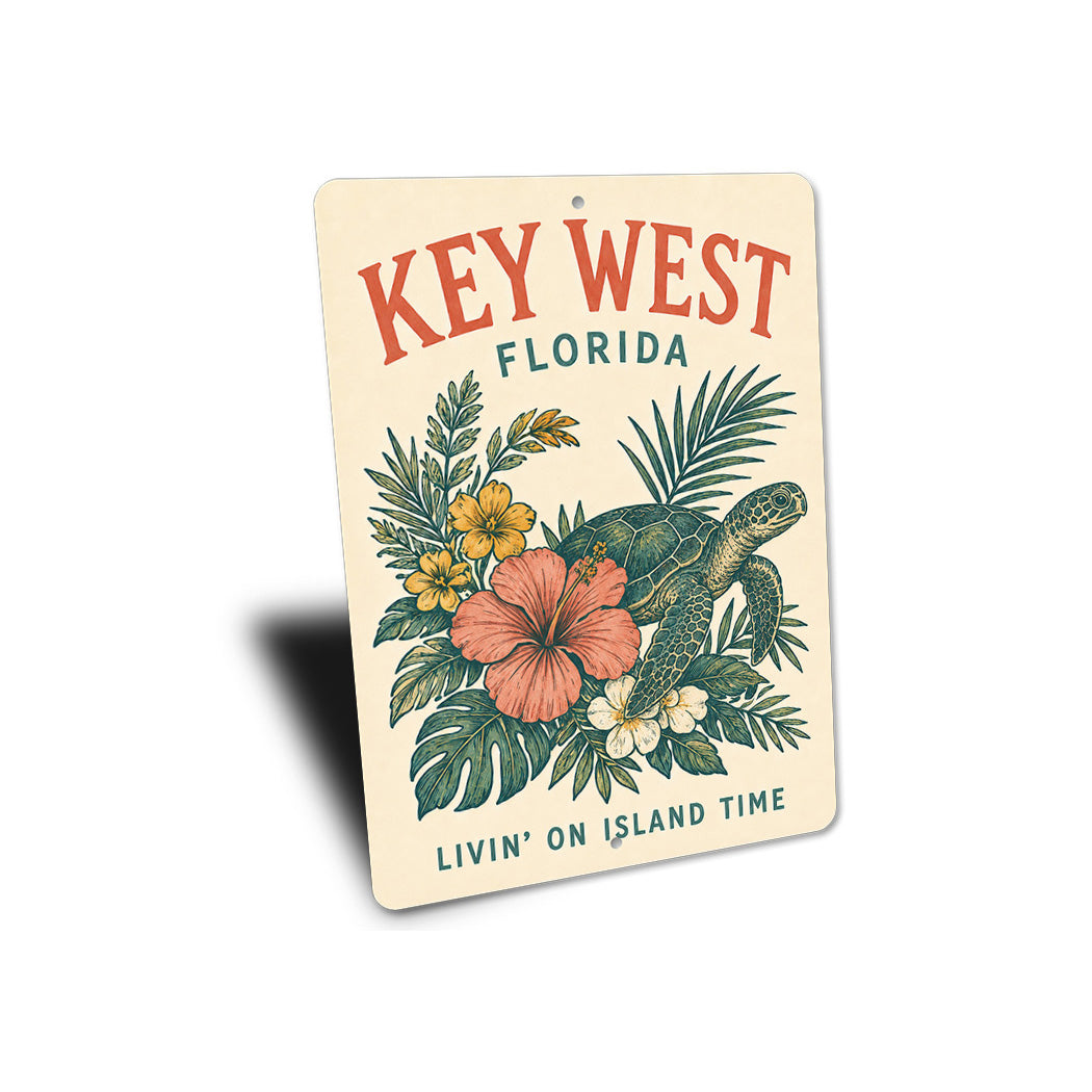 Key West Turtle Hibiscus Sign