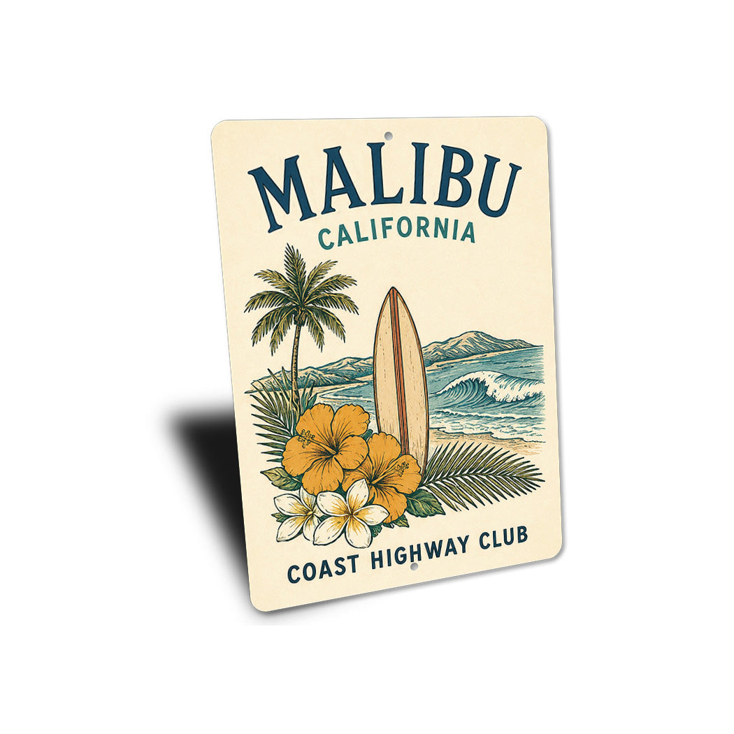 Malibu Surfboard Highway Club Sign