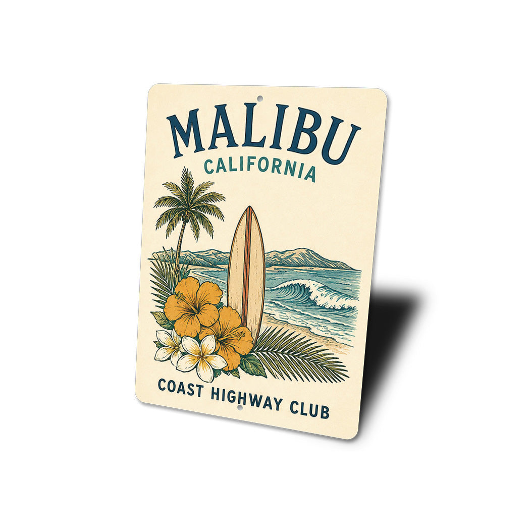 Malibu Surfboard Highway Club Sign