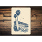 Malibu Surfboard by the Beach Sign