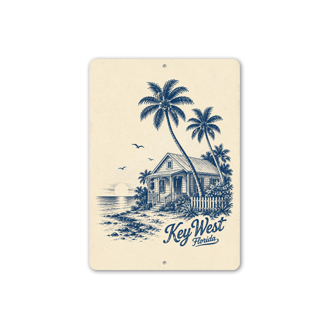 Key West Beach Front Sign