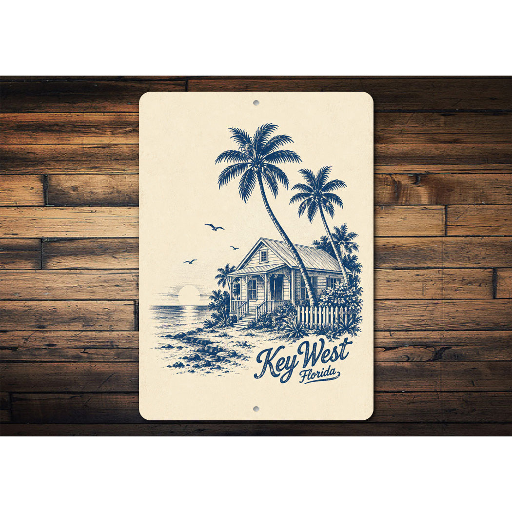 Key West Beach Front Sign