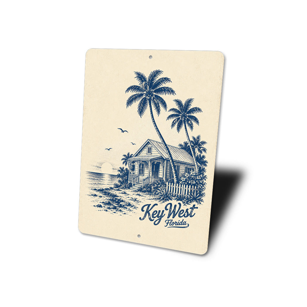 Key West Beach Front Sign
