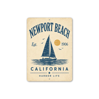 Harbor Life Newport Beach Sailboat Sign