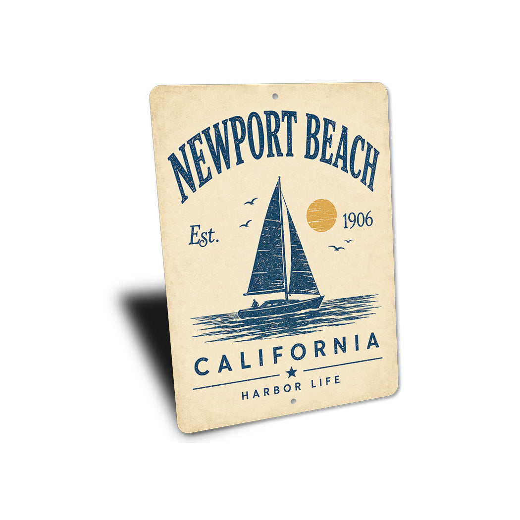 Harbor Life Newport Beach Sailboat Sign