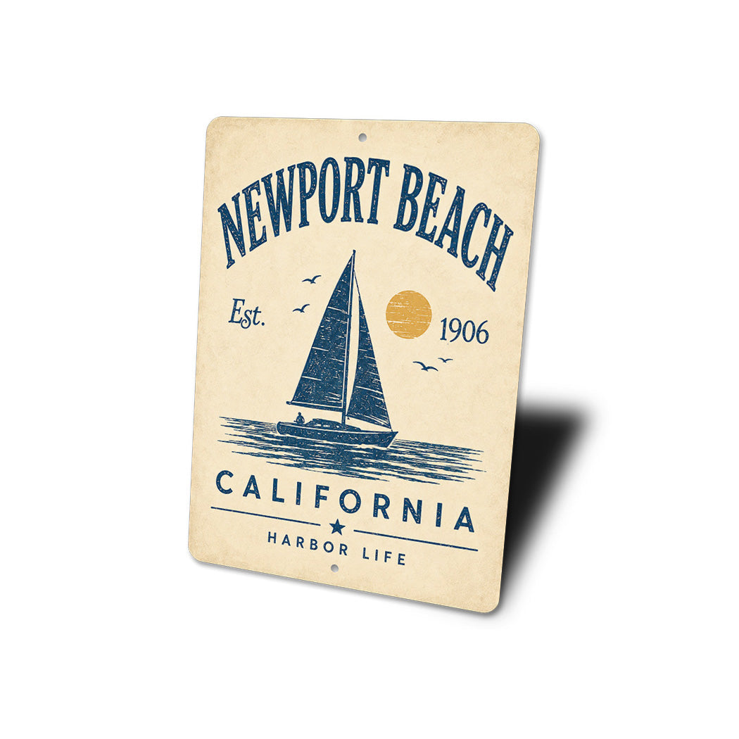 Harbor Life Newport Beach Sailboat Sign