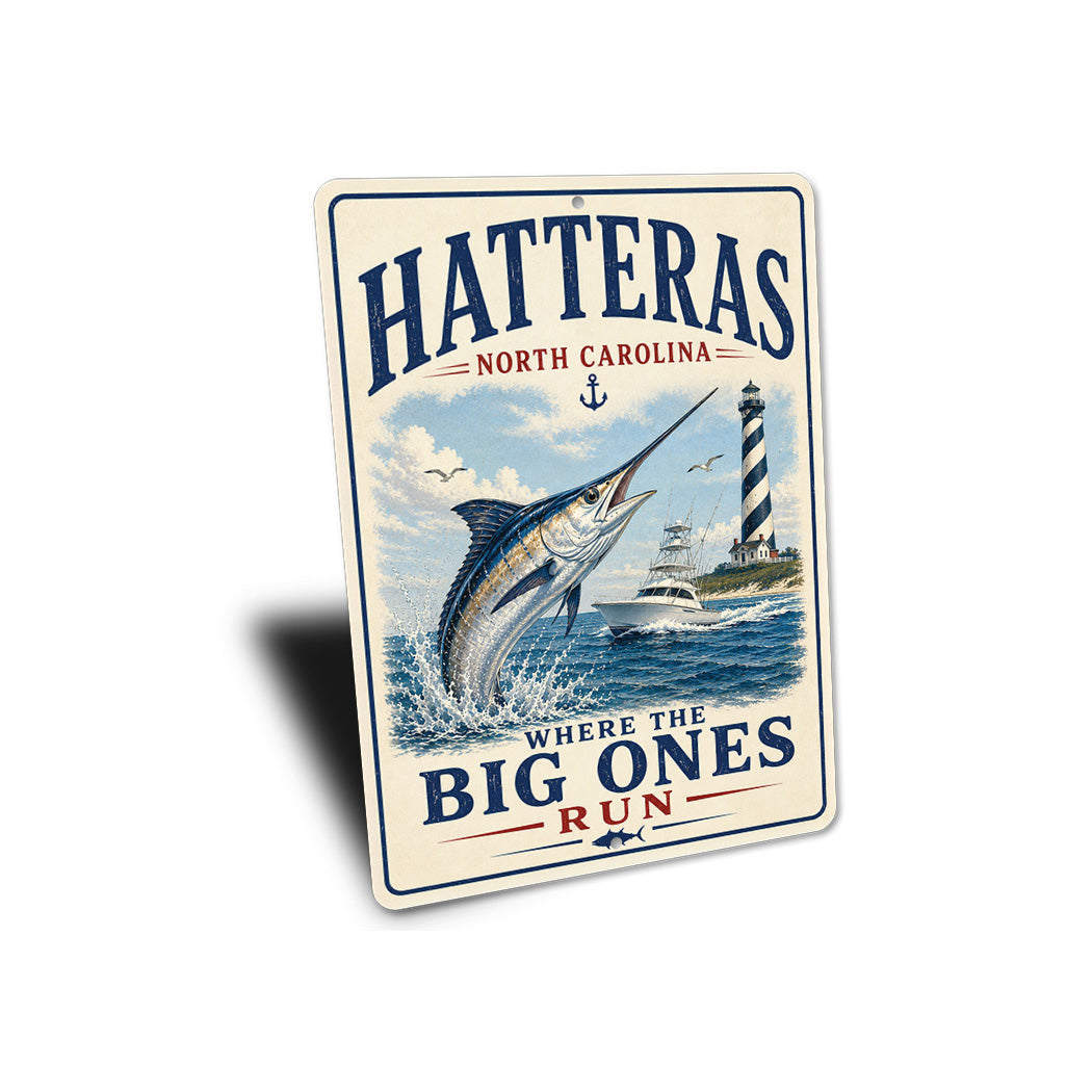 Hatteras Boat Lighthouse Fishing Sign