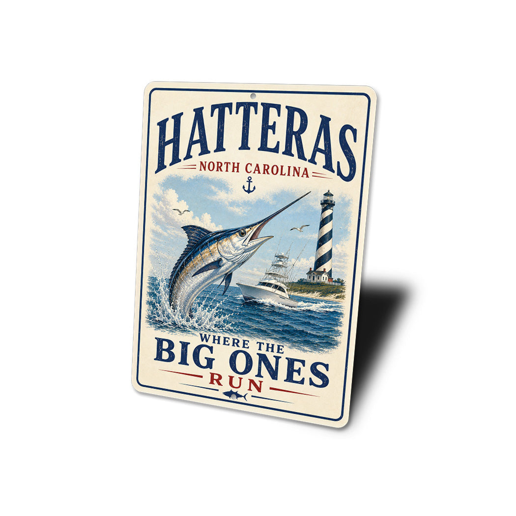 Hatteras Boat Lighthouse Fishing Sign