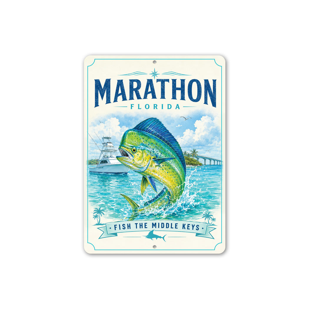Marathon Florida Fish in the Middle Keys Sign