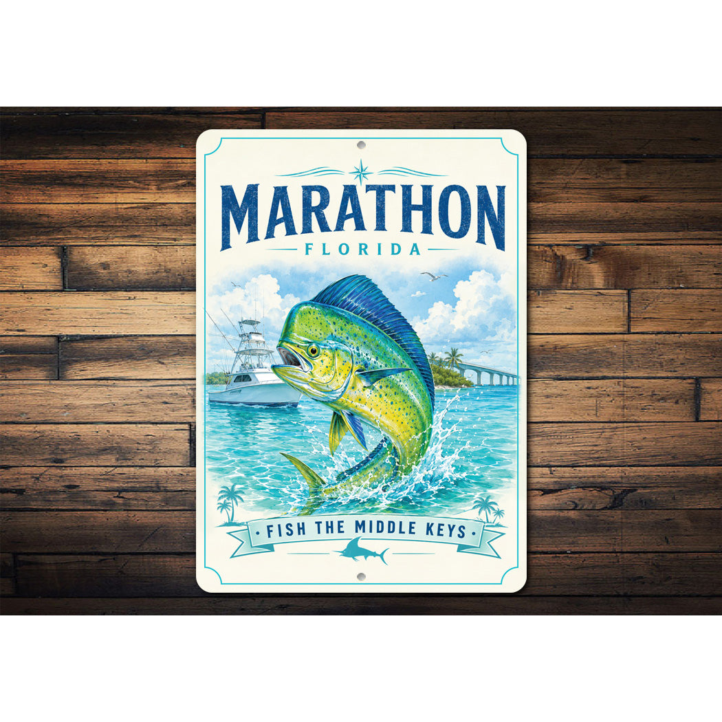 Marathon Florida Fish in the Middle Keys Sign