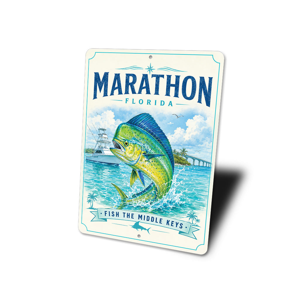 Marathon Florida Fish in the Middle Keys Sign