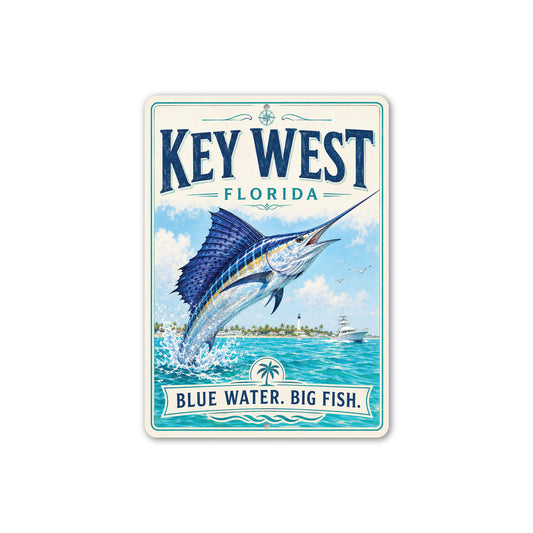 Key West Blue Water Big Fish Sign