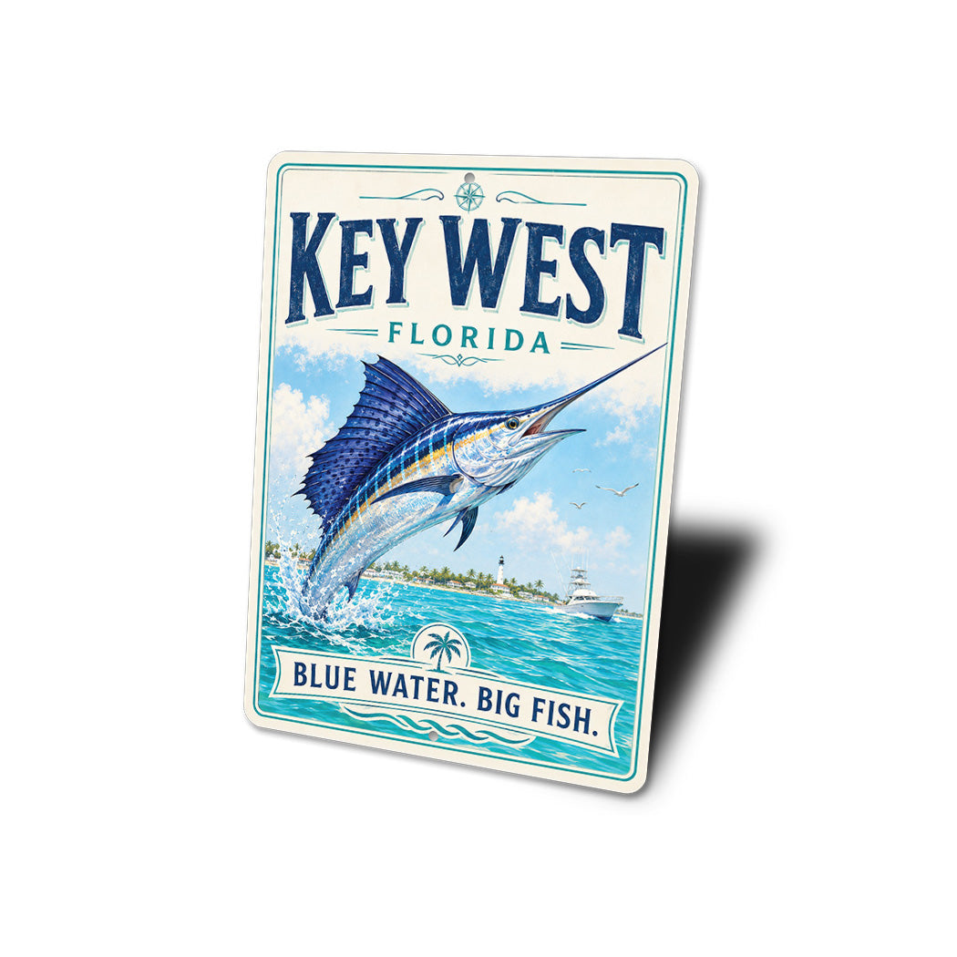 Key West Blue Water Big Fish Sign