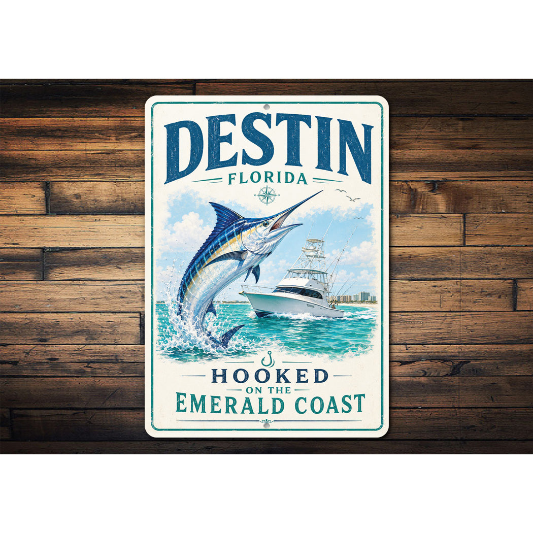 Destin Hooked ont he Coast Sign