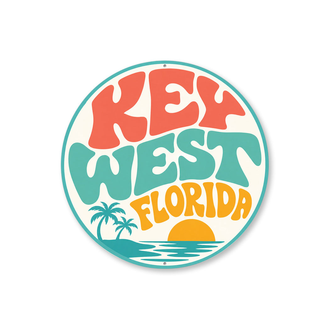 Key West Florida Sunset Round Sign