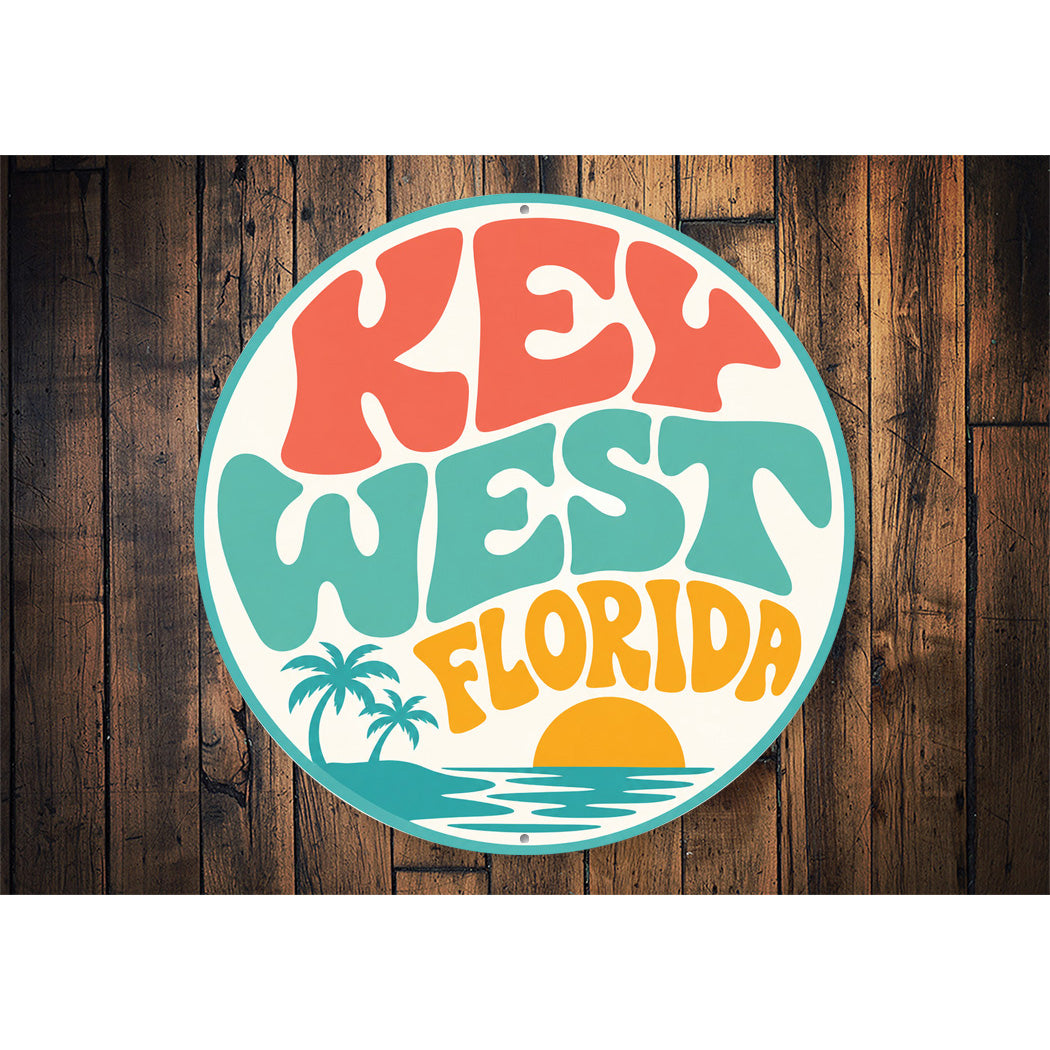 Key West Florida Sunset Round Sign