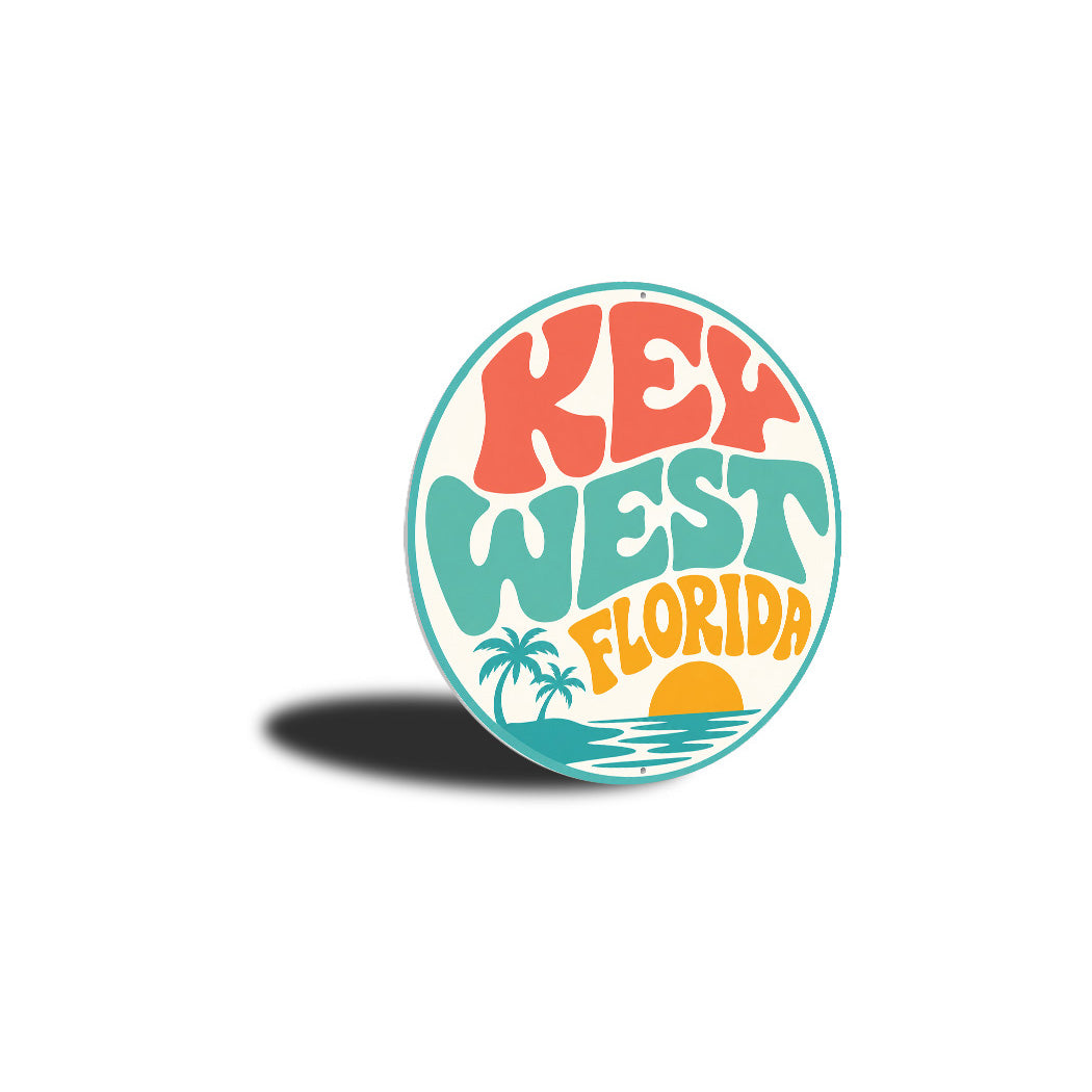 Key West Florida Sunset Round Sign