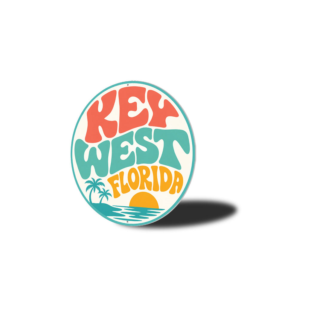 Key West Florida Sunset Round Sign