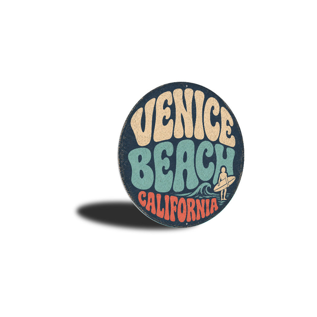 Venice Beach Rustic Round Sign