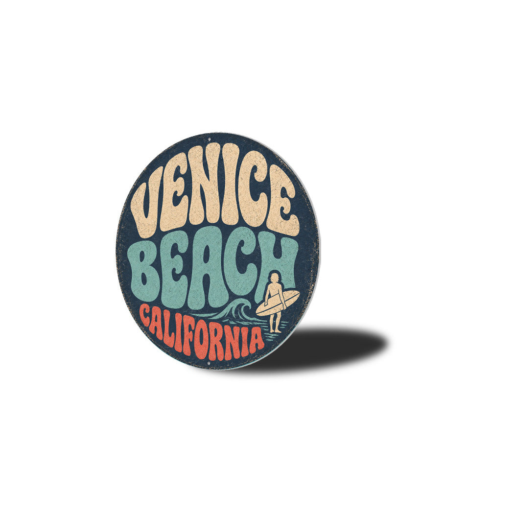 Venice Beach Rustic Round Sign