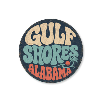 Gulf Shores Rustic Round Sign