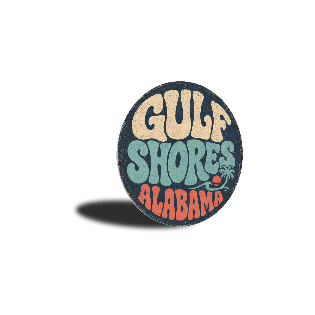 Gulf Shores Rustic Round Sign