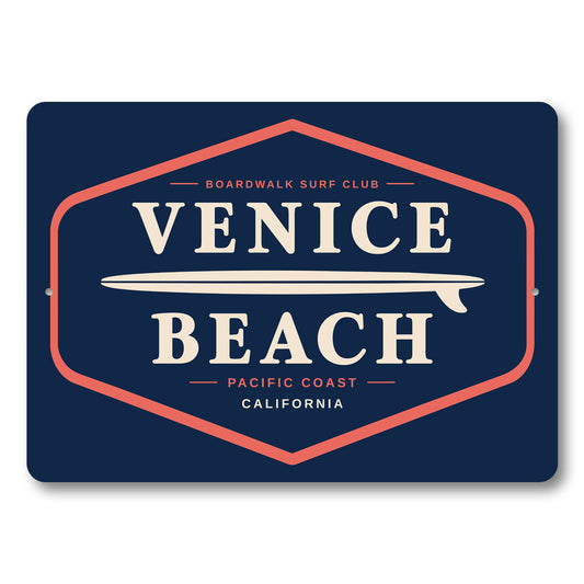Venice Beach Boardwalk Surf Club Sign