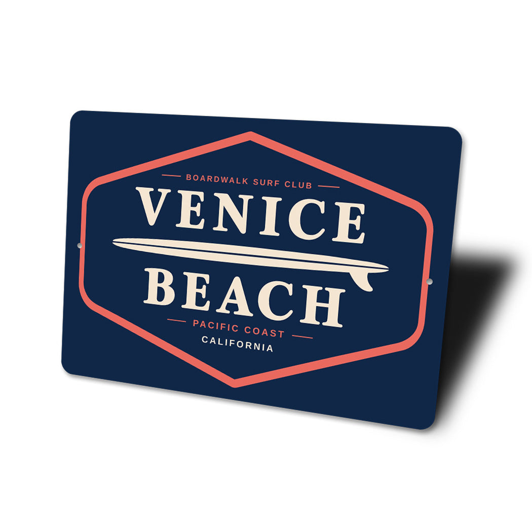 Venice Beach Boardwalk Surf Club Sign