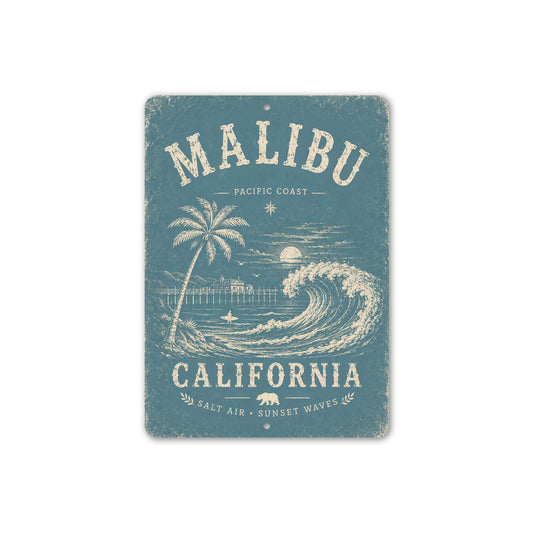 Malibu Waves Pacific Coast Sign