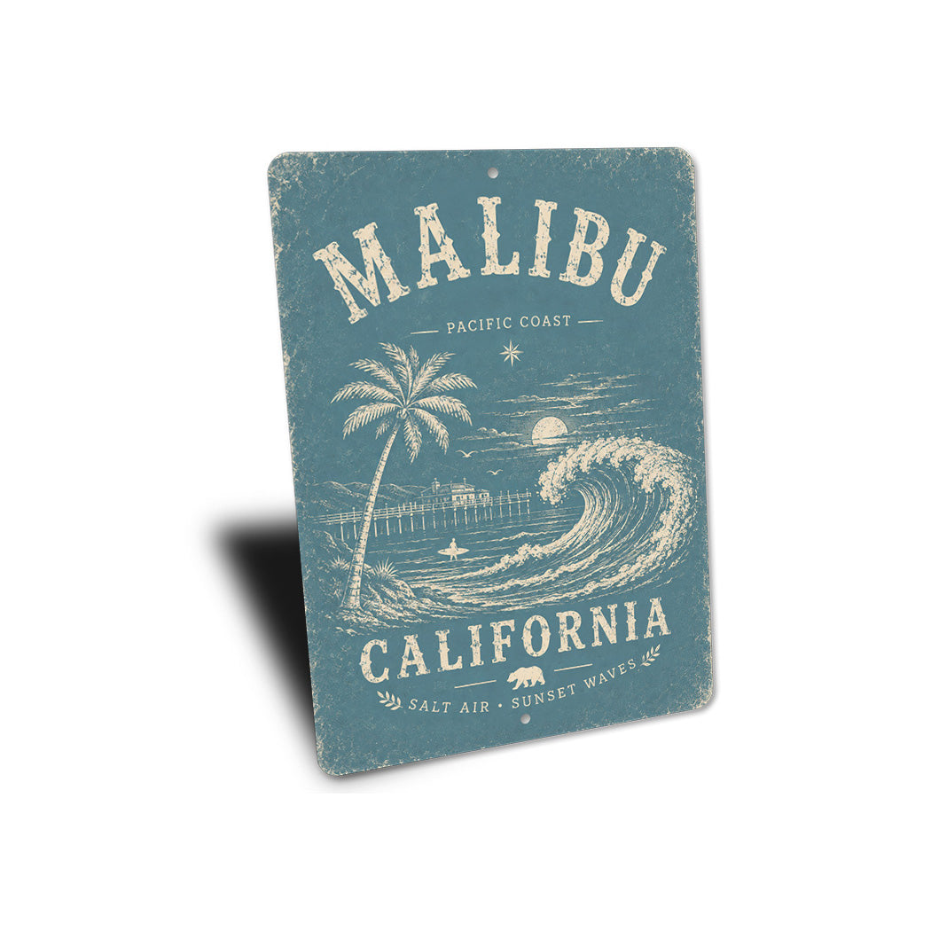 Malibu Waves Pacific Coast Sign