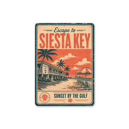 Escape to Siesta Key Sunset by the Gulf Sign