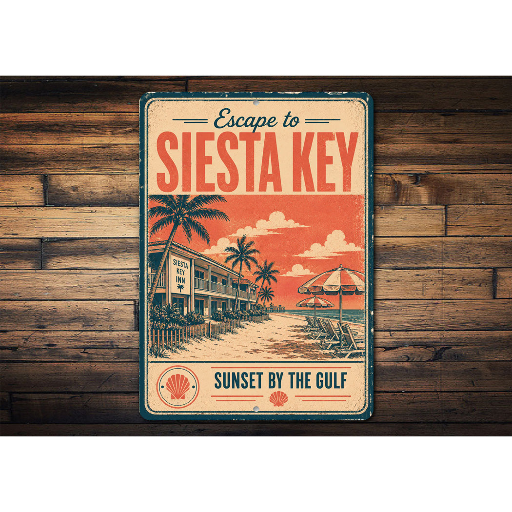 Escape to Siesta Key Sunset by the Gulf Sign