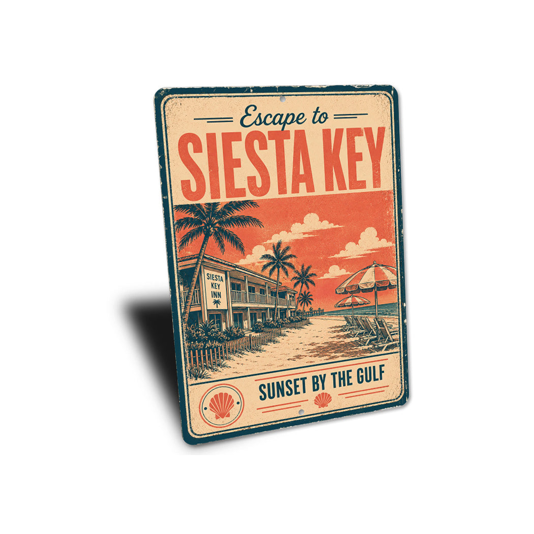 Escape to Siesta Key Sunset by the Gulf Sign