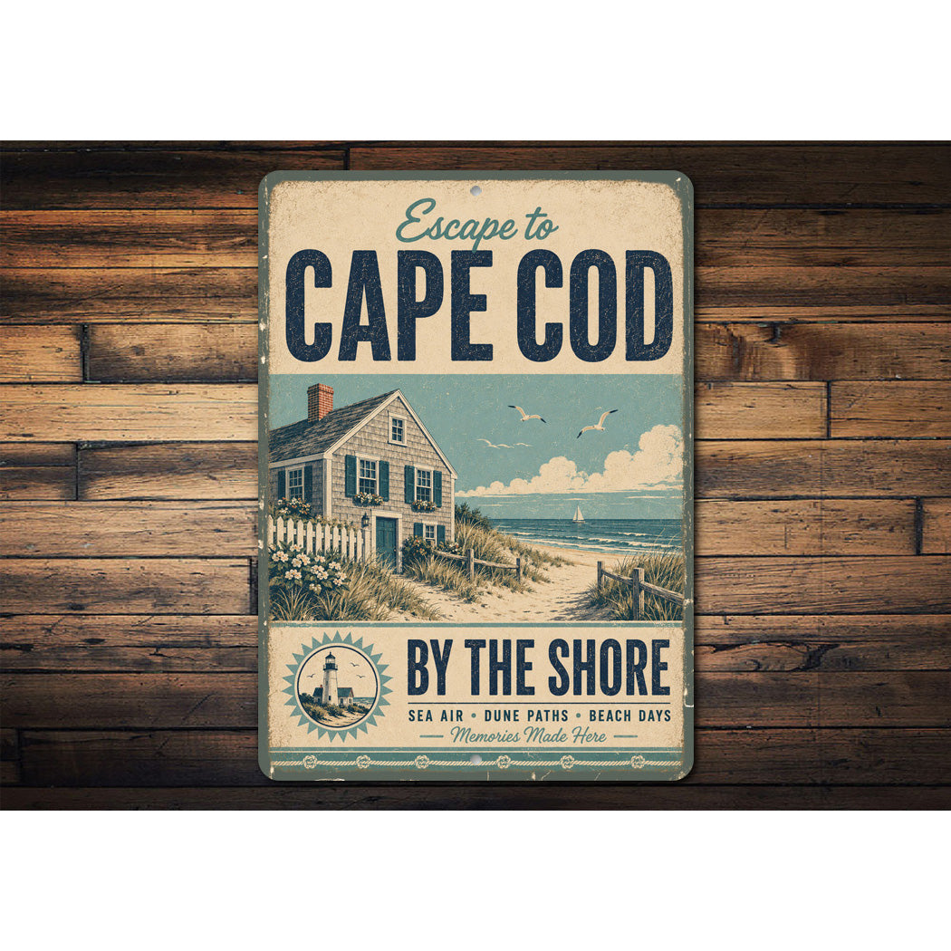 Escape Cape Cod by the Shore Sign