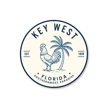 Key West Southernmost Paradise Rooster Round Round Sign