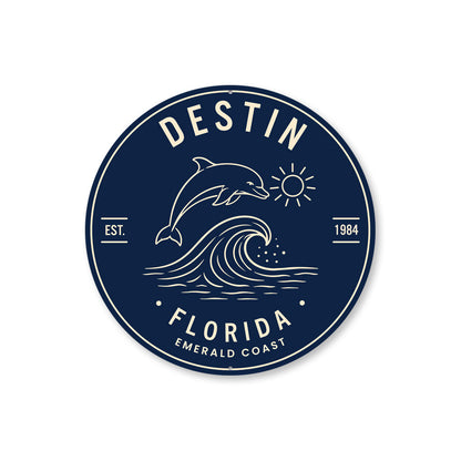 Emerald Coast Dolphin Round Sign