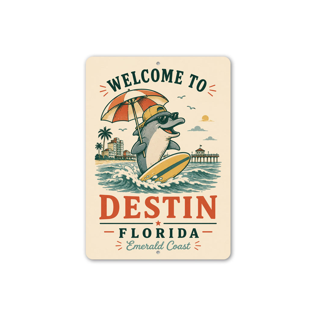 Welcome to Destin FL Dolphin Sign